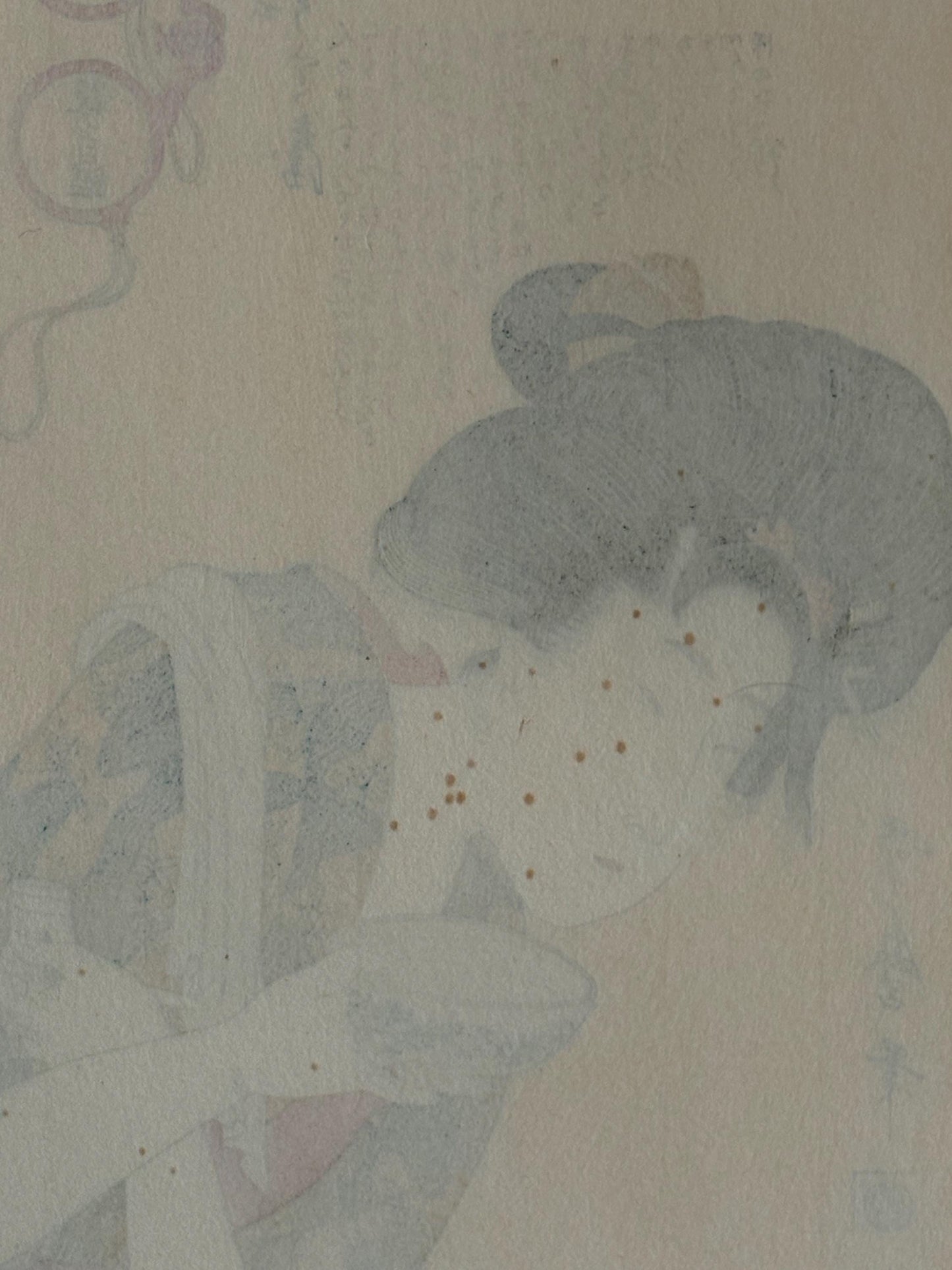 Japanese Ukiyo-e Woodblock print, Utamaro, "The Lazybones"