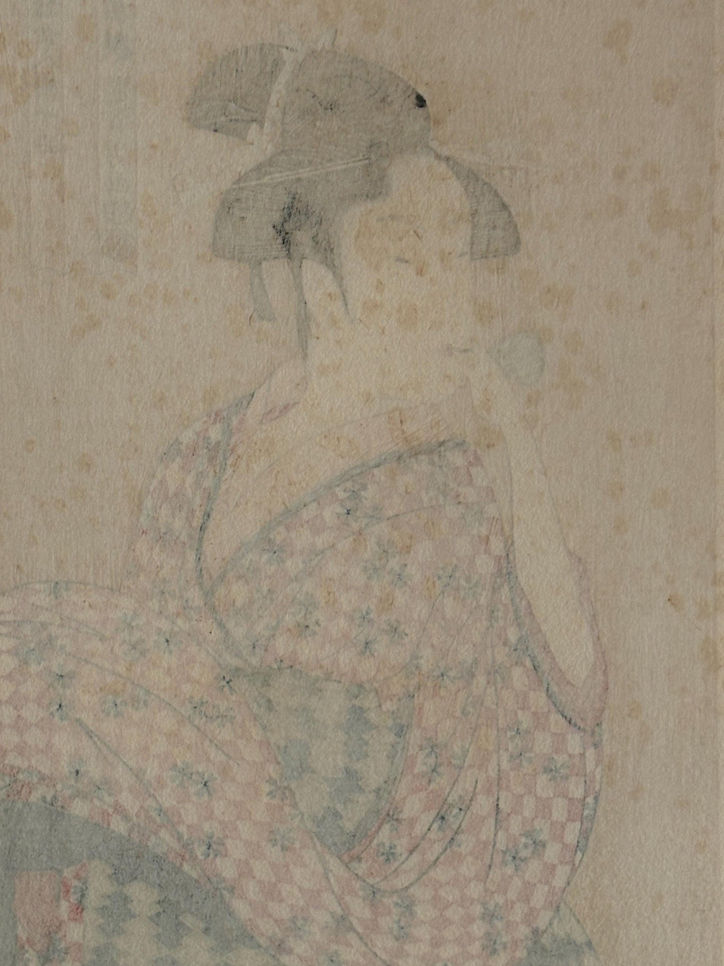 Utamaro, "A Woman playing a Poppin"