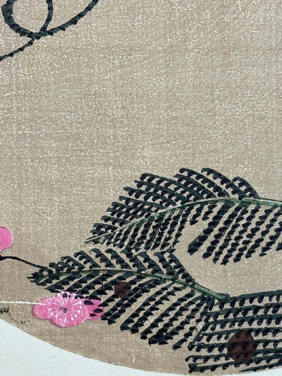 1908, Japanese antique woodblock print, Ito Jakuchu, "cypress vine, from Jakuchu gafu"
