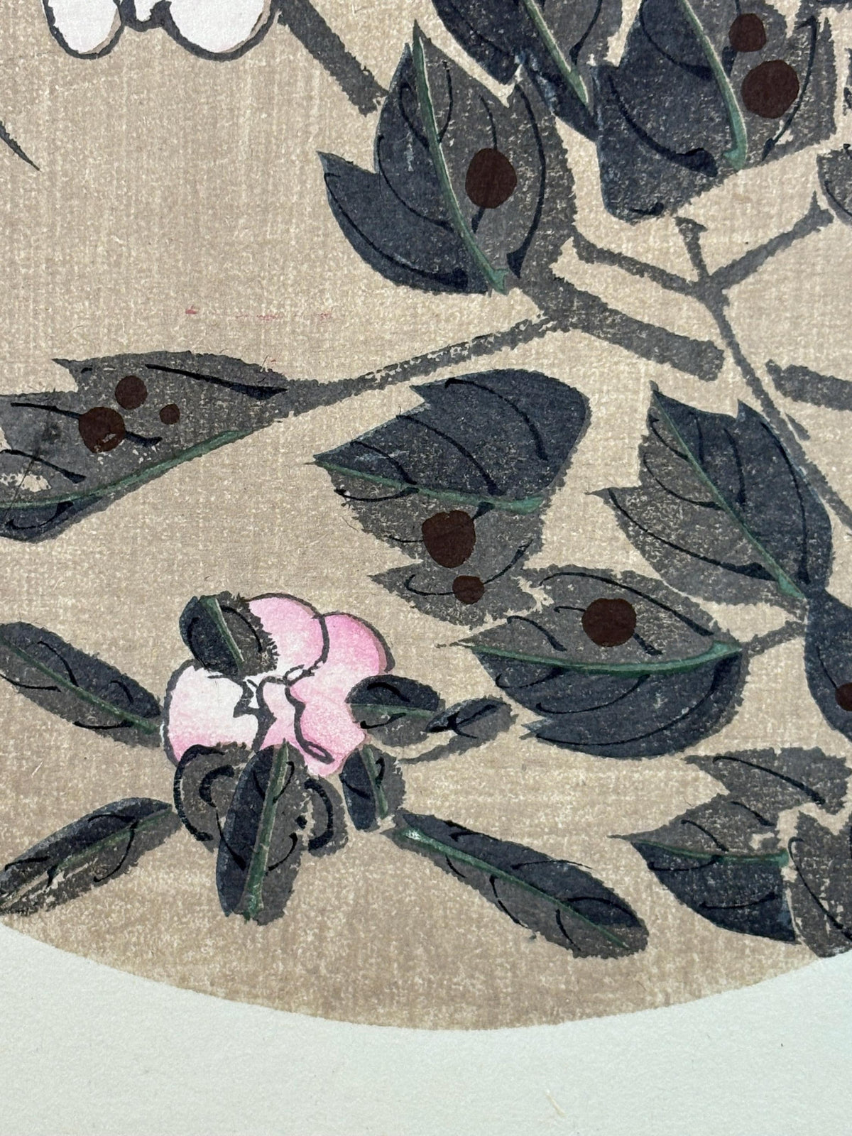 1908, Japanese antique woodblock print, Ito Jakuchu, "Peony, from Jakuchu gafu"