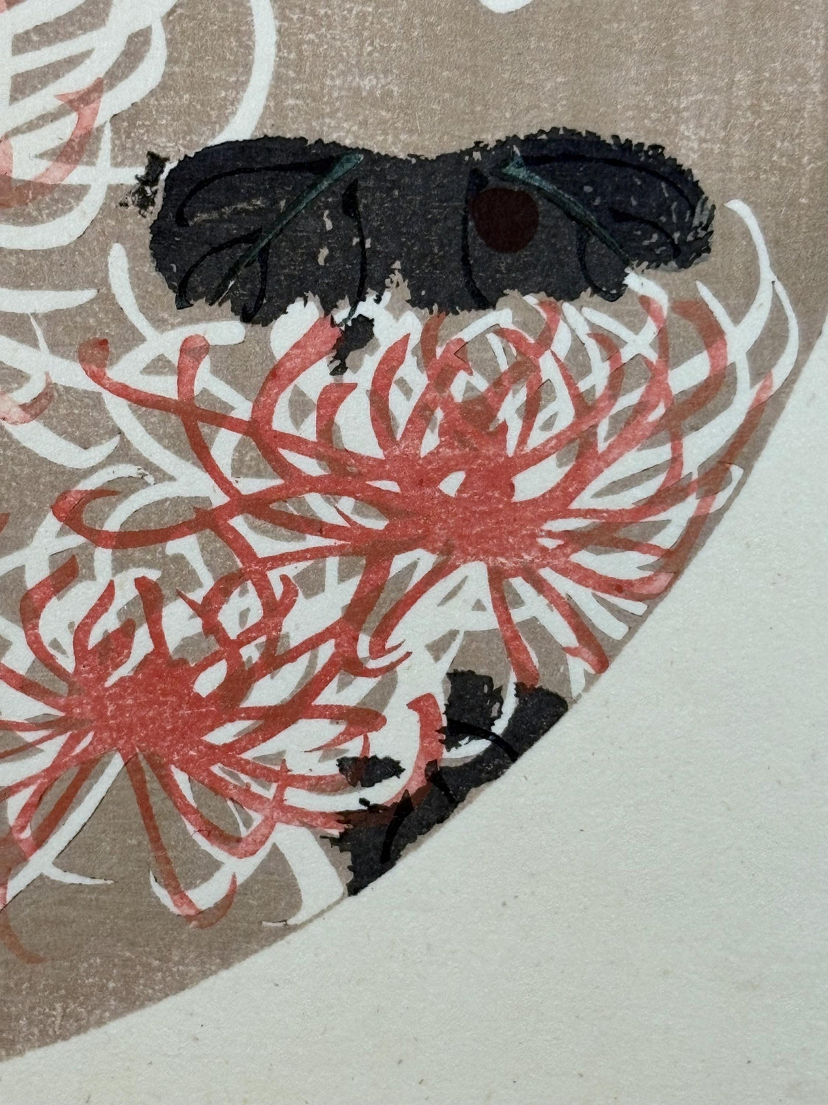 1908, Japanese antique woodblock print, Ito Jakuchu, "Chrysanthemum, from Jakuchu gafu"