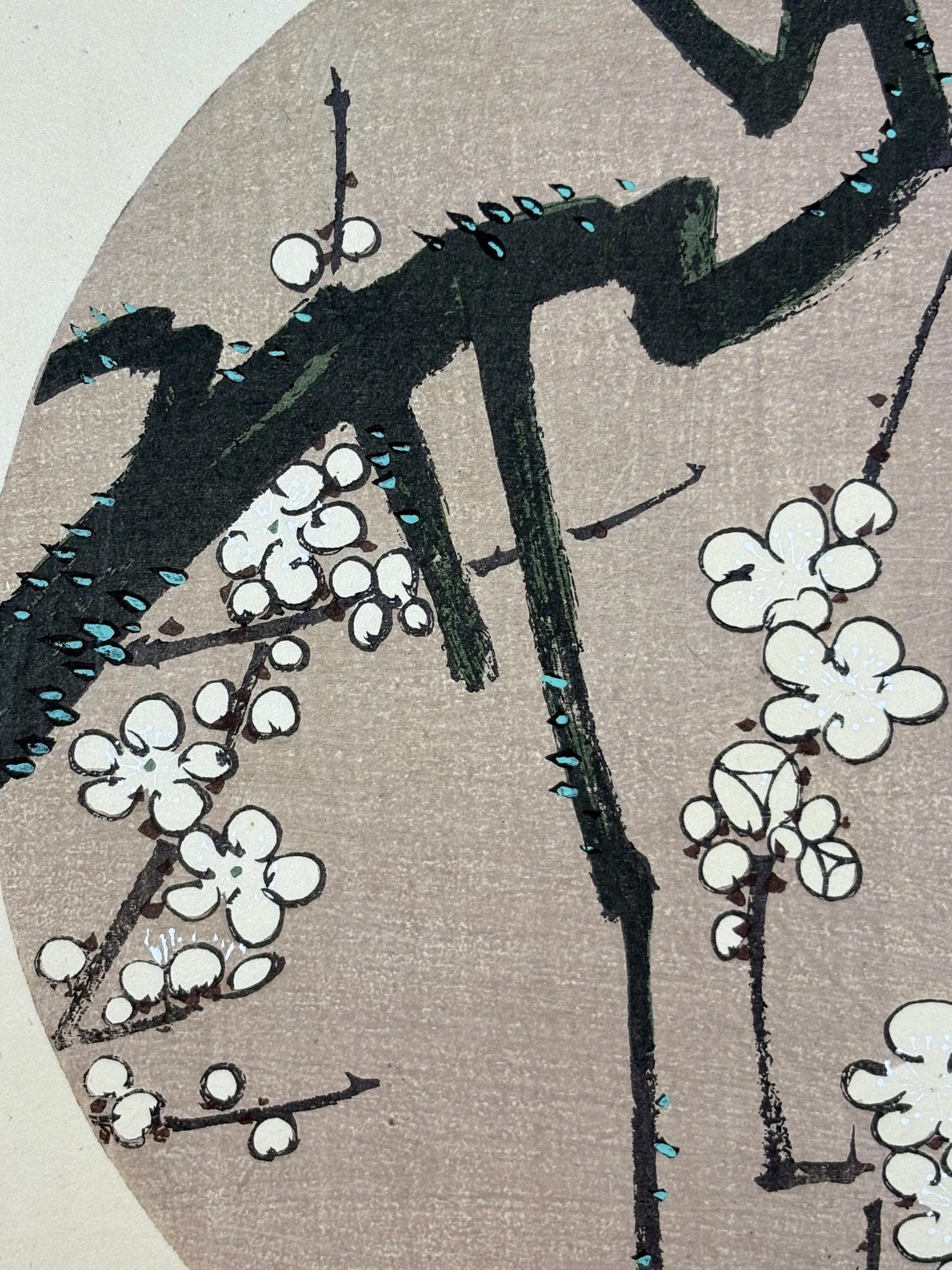1908, Japanese antique woodblock print, Ito Jakuchu, "White Wisteria, from Jakuchu gafu"