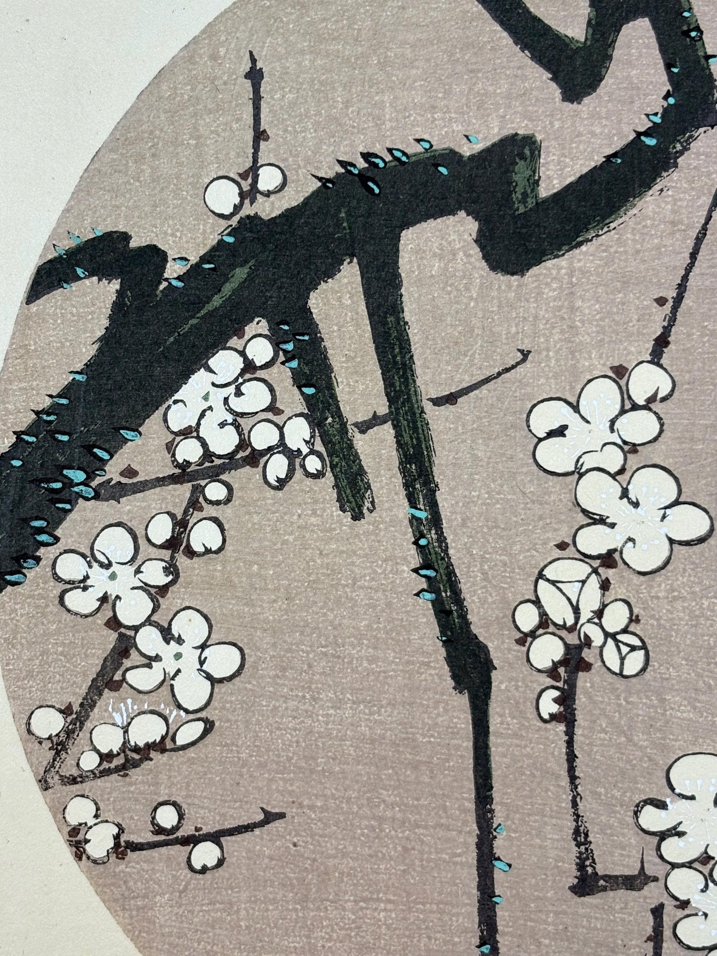 1908, Japanese antique woodblock print, Ito Jakuchu, "White Wisteria, from Jakuchu gafu"
