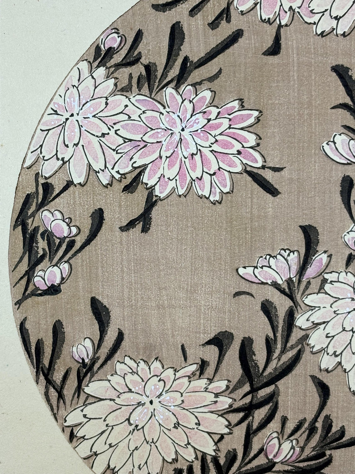 1908, Japanese antique woodblock print, Ito Jakuchu, "Winter Chrysanthemum, from Jakuchu gafu"