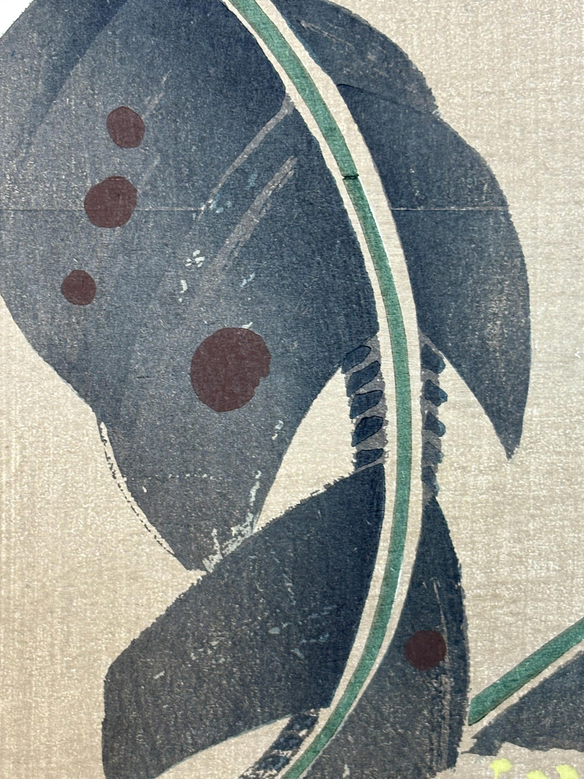 1908, Japanese antique woodblock print, Ito Jakuchu, "Scarlet banana, from Jakuchu gafu"