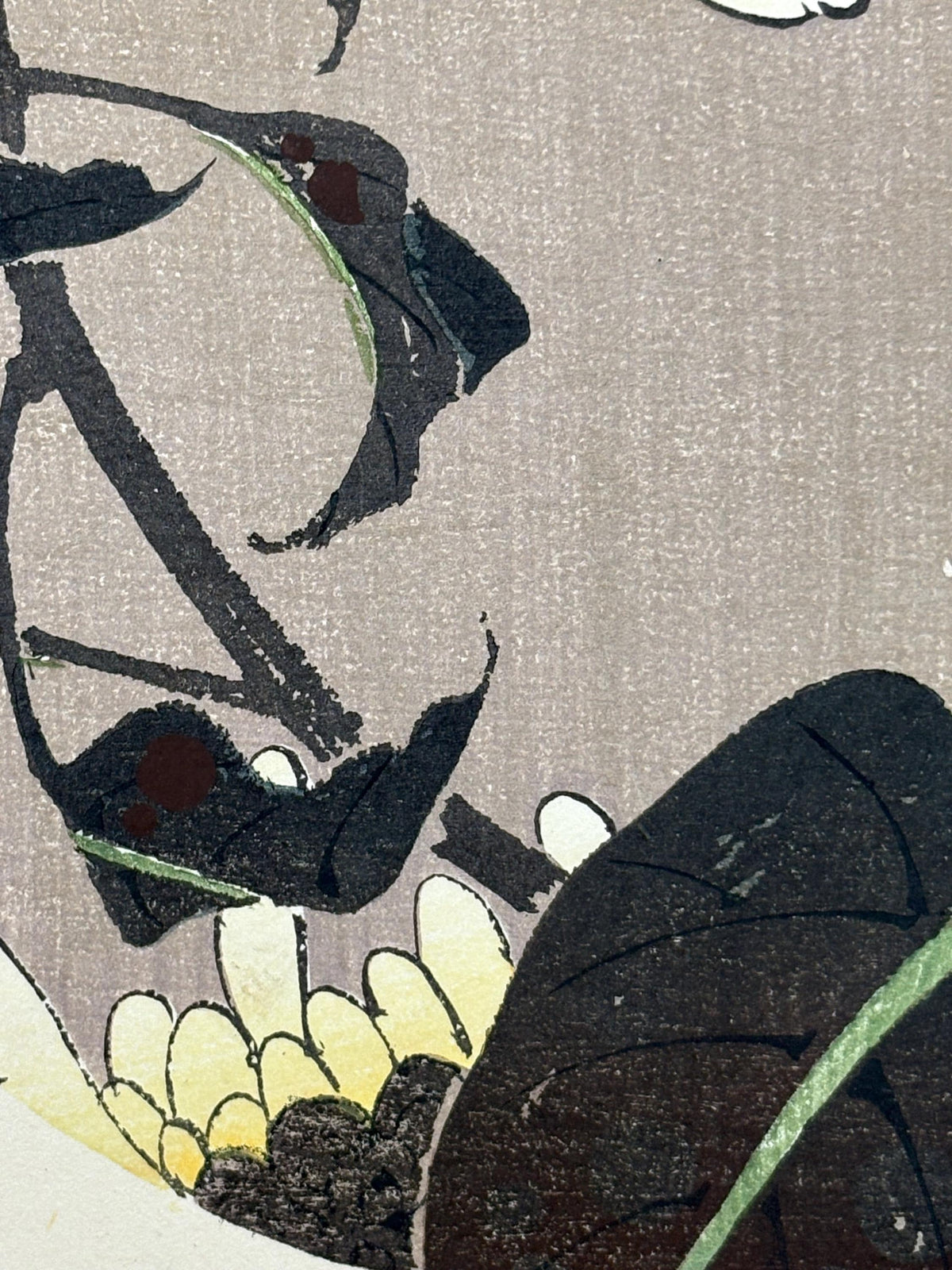 1908, Japanese antique woodblock print, Ito Jakuchu, "Sunflower, from Jakuchu gafu"