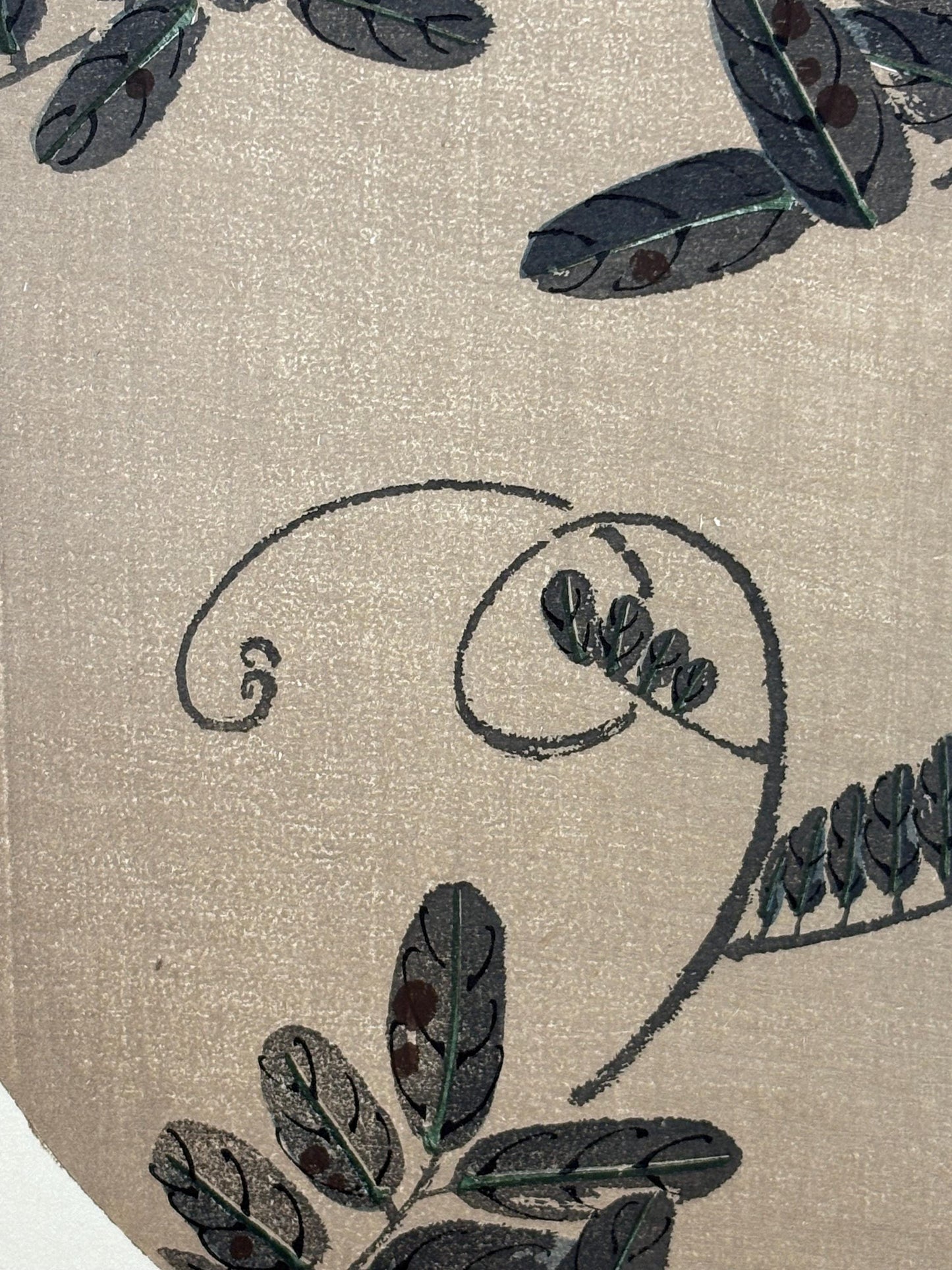 1908, Japanese antique woodblock print, Ito Jakuchu, "wisteria, from Jakuchu gafu"