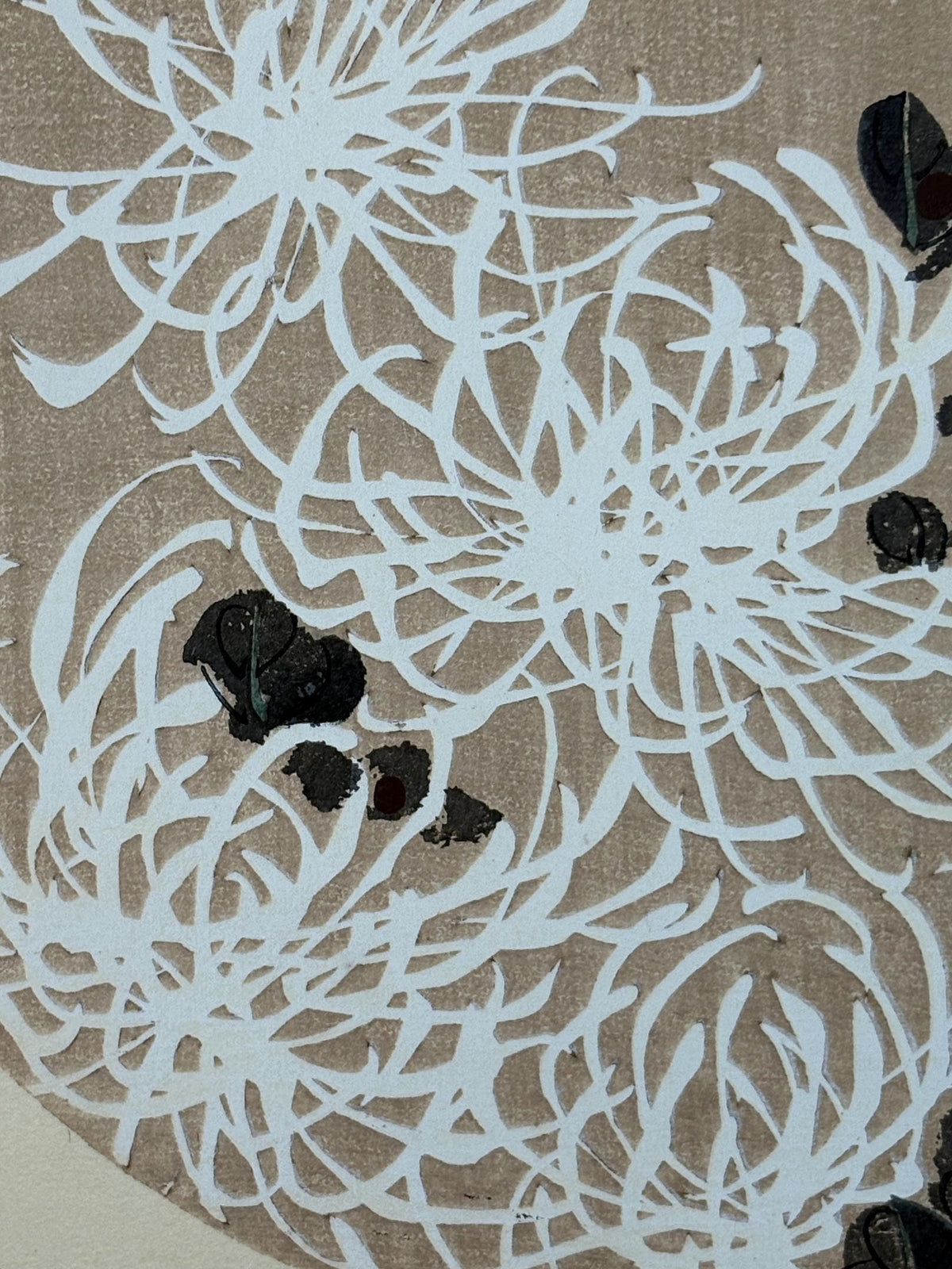 1908, Japanese antique woodblock print, Ito Jakuchu, "Chrysanthemum, from Jakuchu gafu"