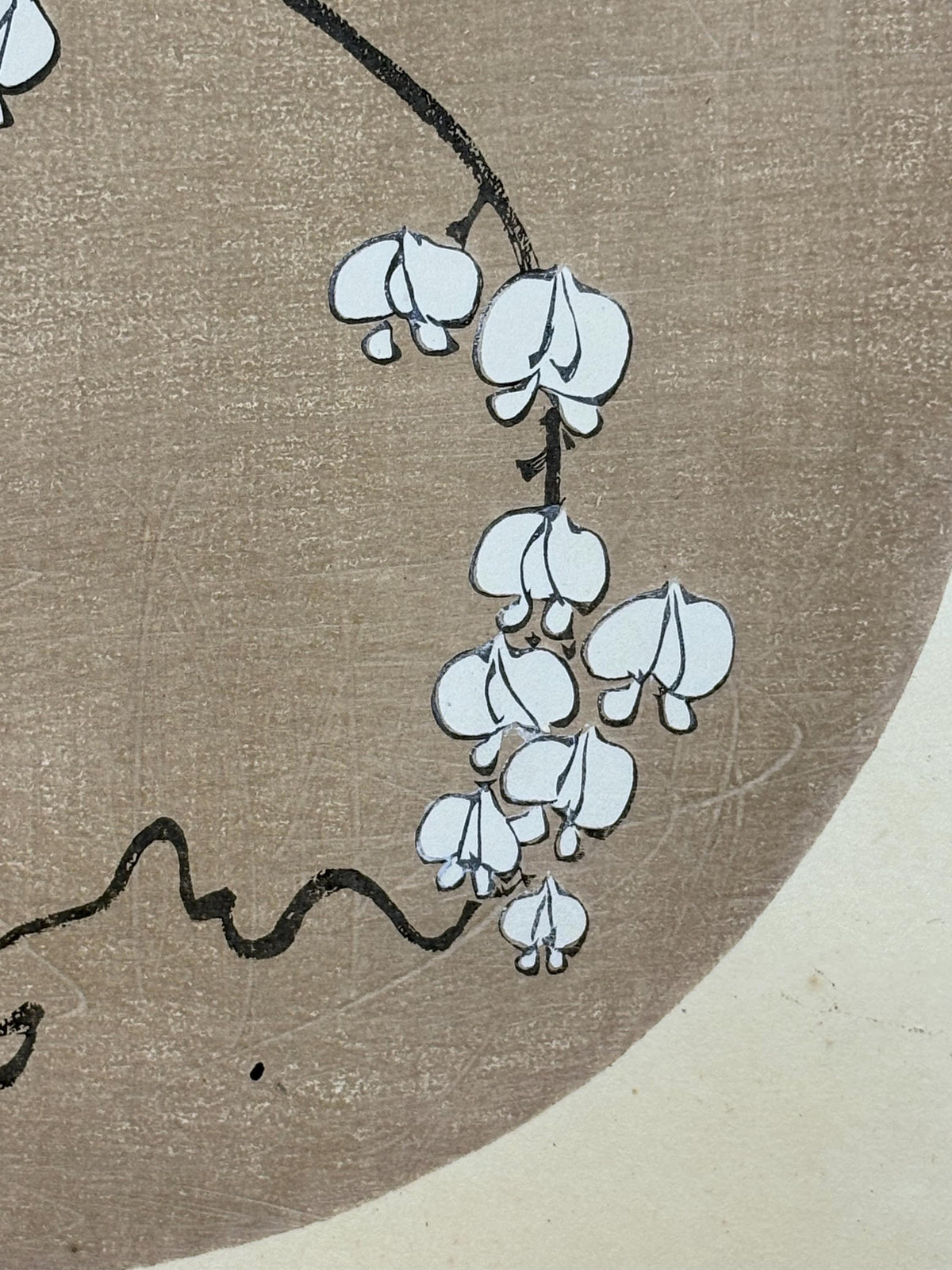 1908, Japanese antique woodblock print, Ito Jakuchu, "White Hyacinth Bean, from Jakuchu gafu"