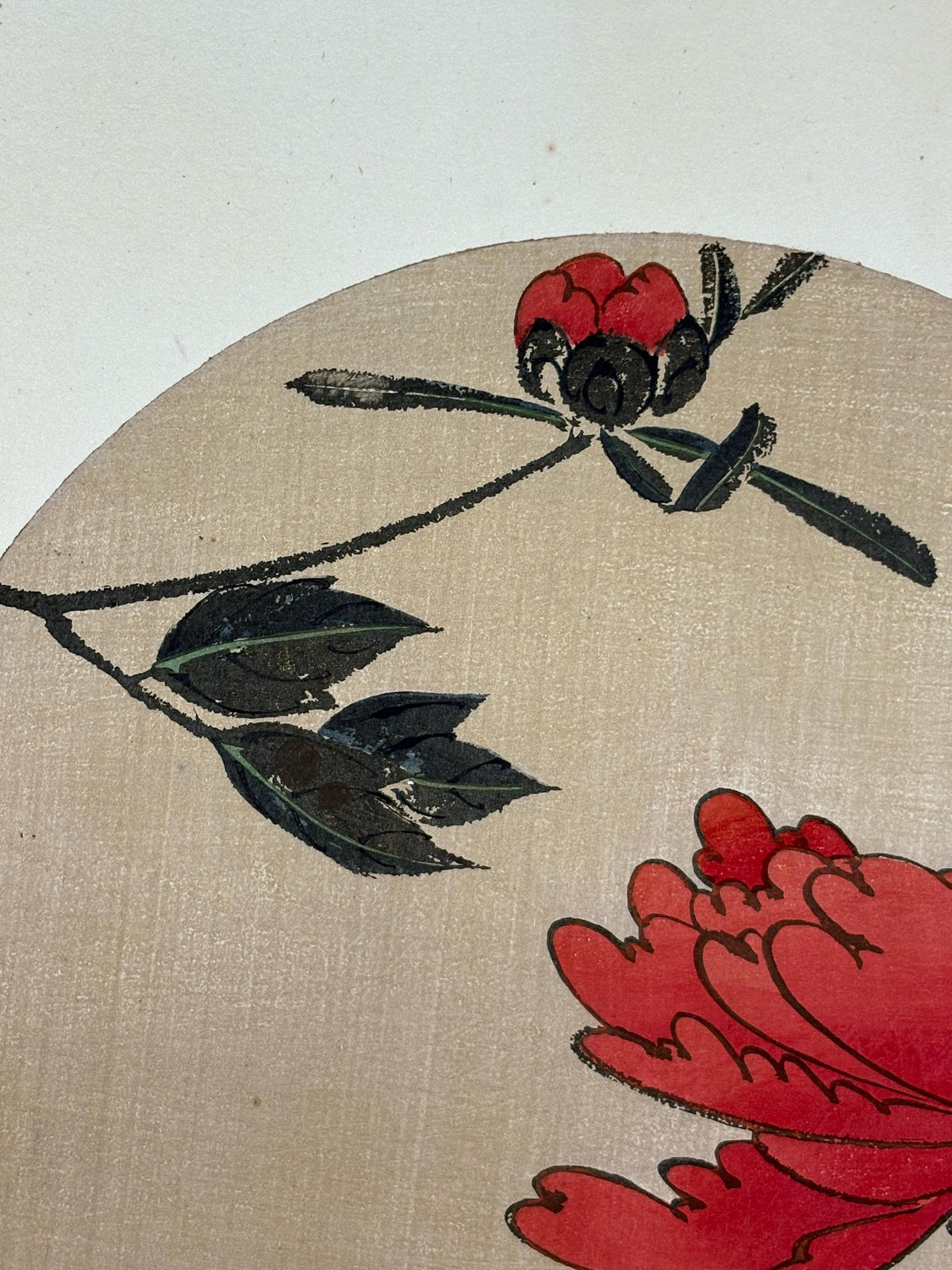1908, Japanese antique woodblock print, Ito Jakuchu, "Peony, from Jakuchu gafu"