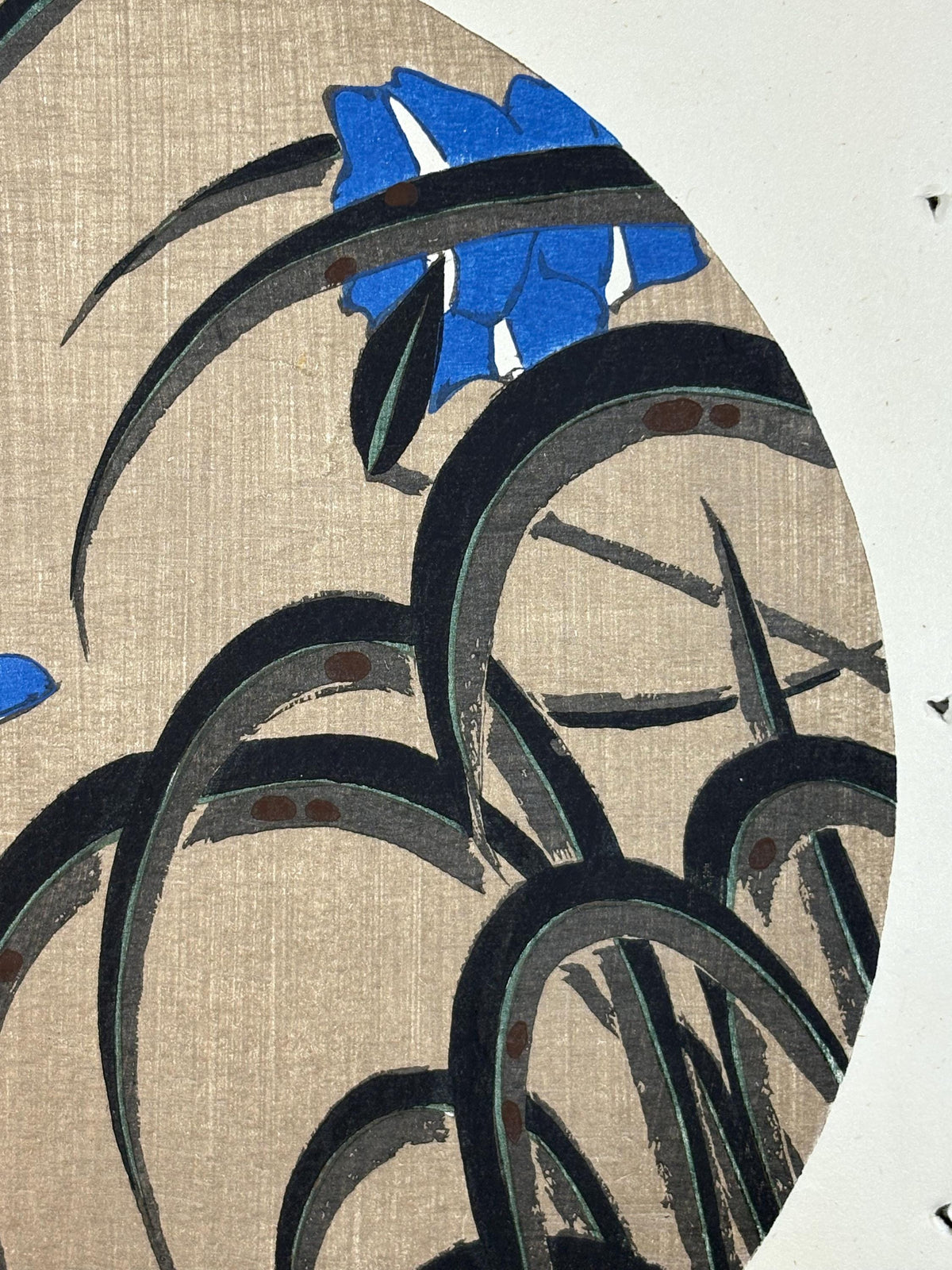 Japanese antique woodblock print, Ito Jakuchu, "Iris, from Jakuchu gafu"