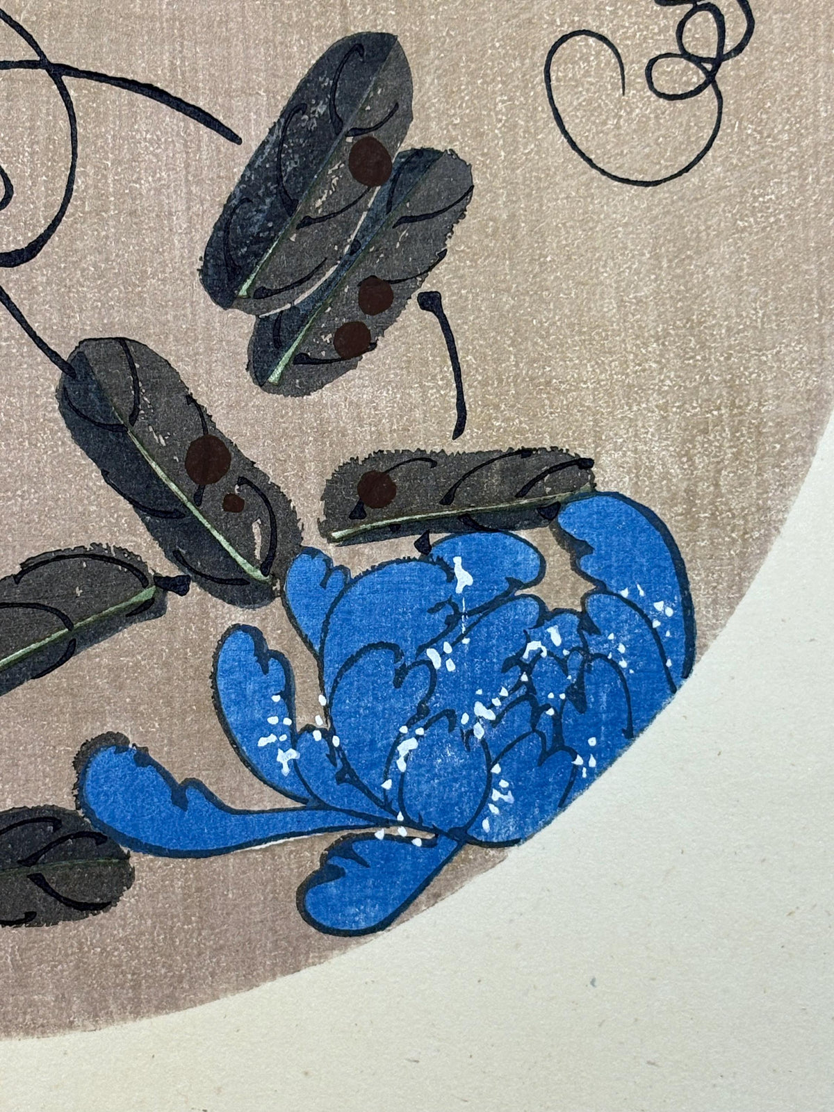 1908, Japanese antique woodblock print, Ito Jakuchu, "Japanese Clematis, from Jakuchu gafu"