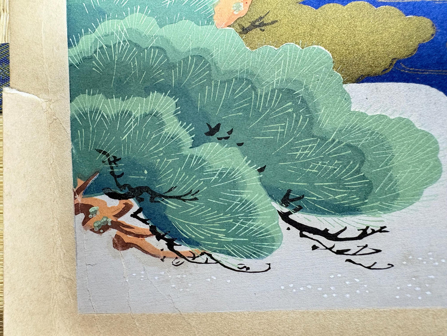 Japanese antique woodblock print, 1936, Arashino Shusui, Kano, The essential pictures of Kano School.