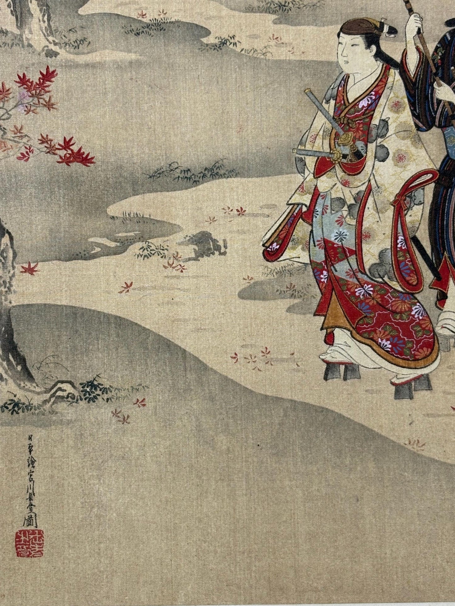 Ukiyoe-ha-gashu, 1906, Japanese antique woodblock print, Miyagawa Choshun, "風流美人画"