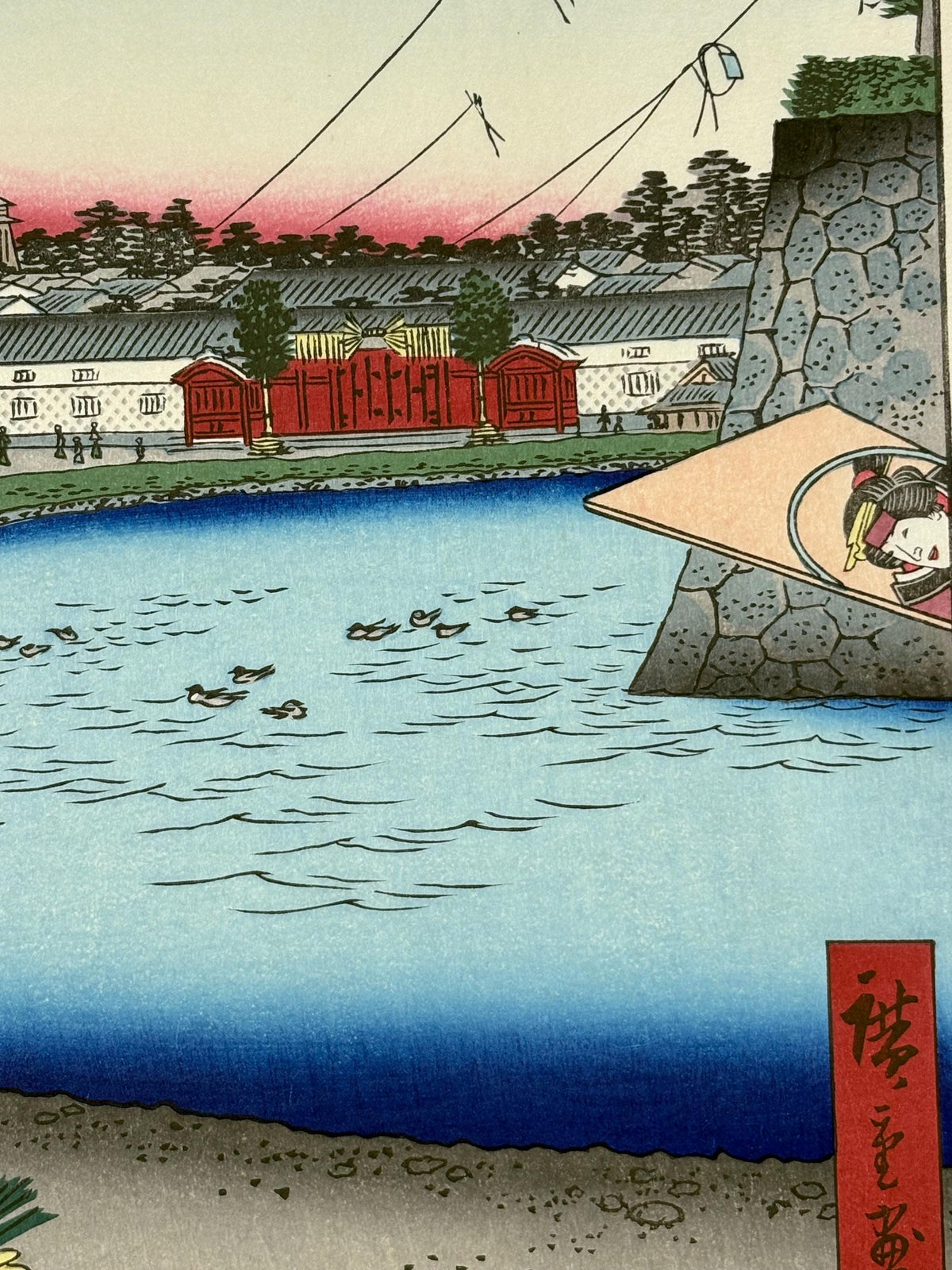 Japanese Ukiyoe, woodblock print, Hiroshige, "Nihonbashi, Clearing After Snow, from the series One Hundred Famous Views of Edo"