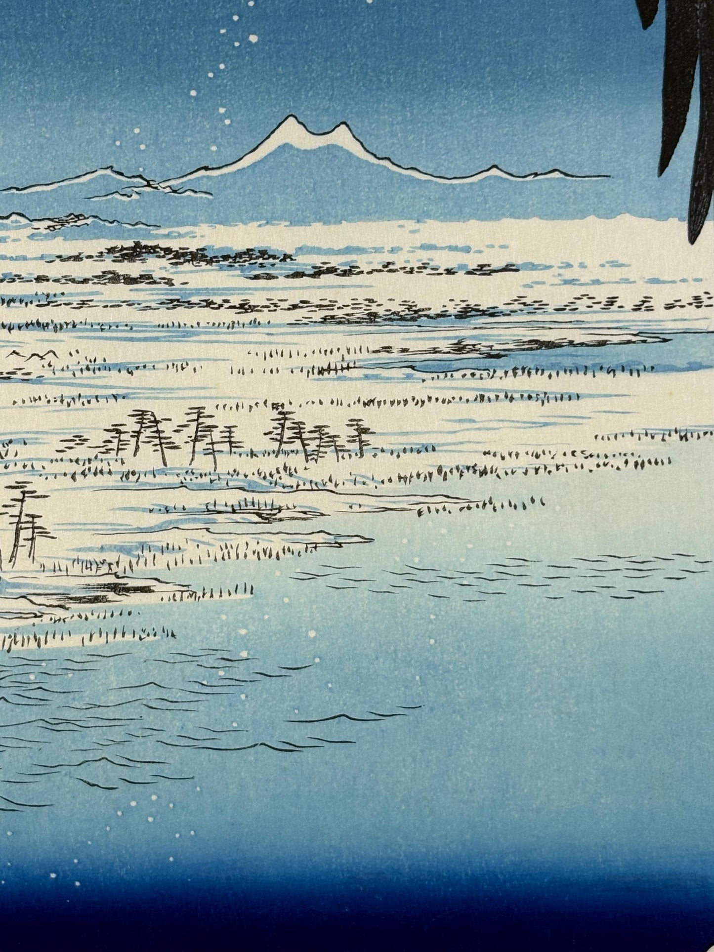 Japanese Ukiyo-e, Woodblock print,, Hirohige, "Fukagawa Susaki and Jûmantsubo, from the series One Hundred Famous Views of Edo"
