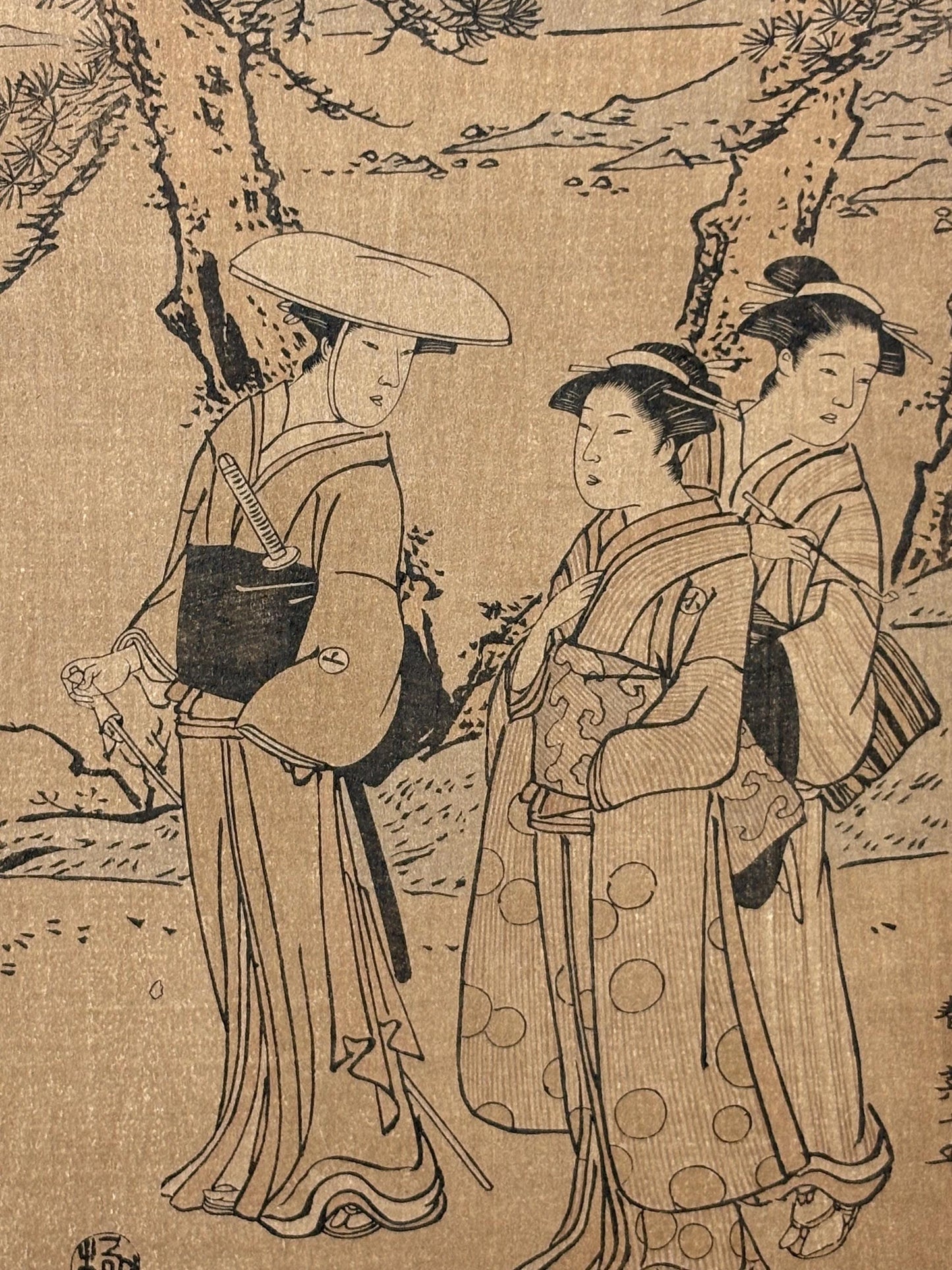 Japanese Ukiyo-e, woodblock print, 1906, Japanese antique woodblock print, Katsukawa Shunei, from Ukiyoe-ha-gashu.