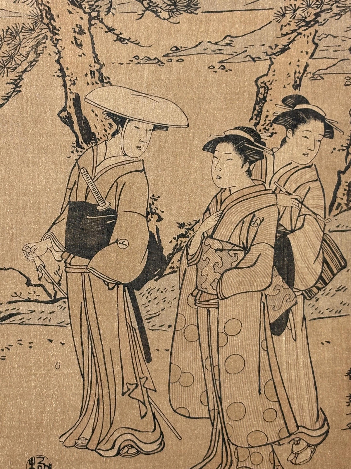Japanese Ukiyo-e, woodblock print, 1906, Japanese antique woodblock print, Katsukawa Shunei, from Ukiyoe-ha-gashu.