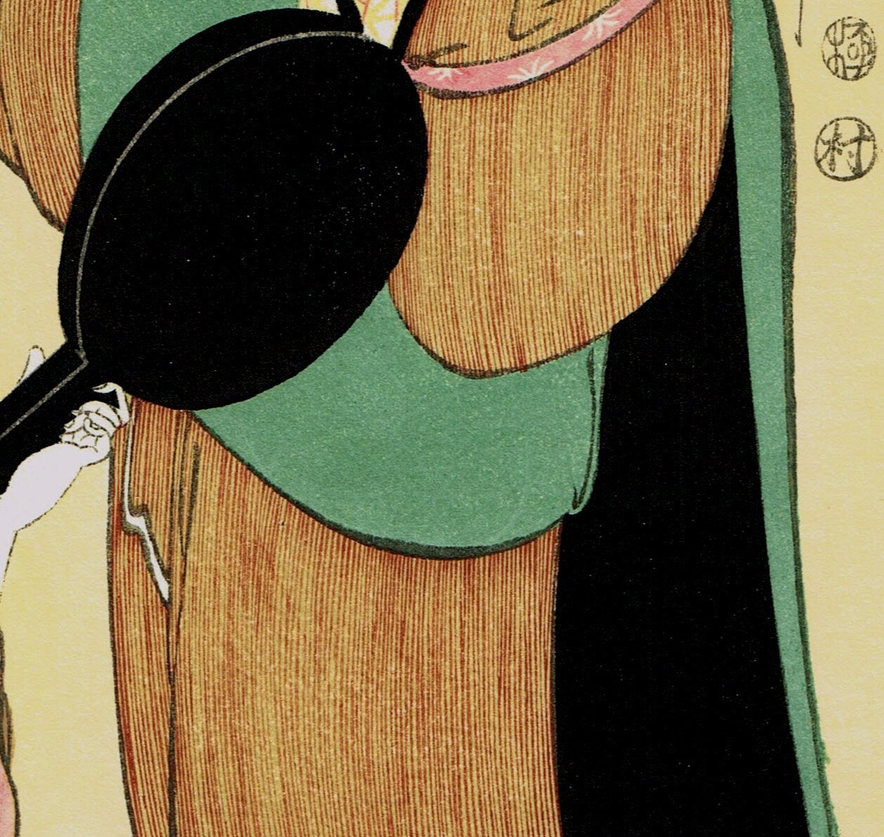 Japanese Ukiyo-e Woodblock print, Utamaro, "The Hour of the Snake"