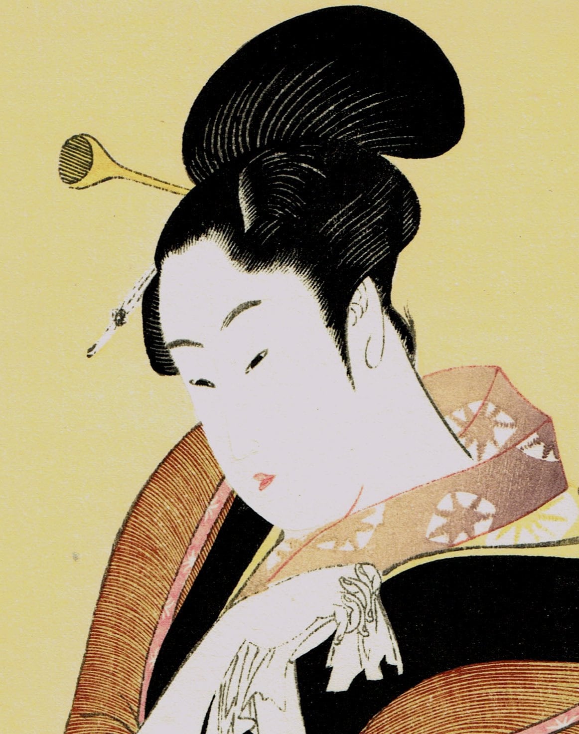 Japanese Ukiyo-e Woodblock print, Utamaro, "The Hour of the Snake"