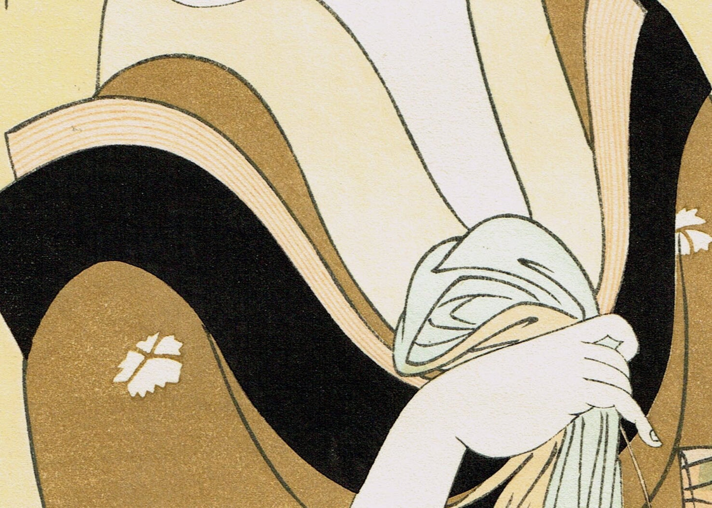 Japanese Ukiyo-e Woodblock print, Utamaro, "One of 12 Beauties"