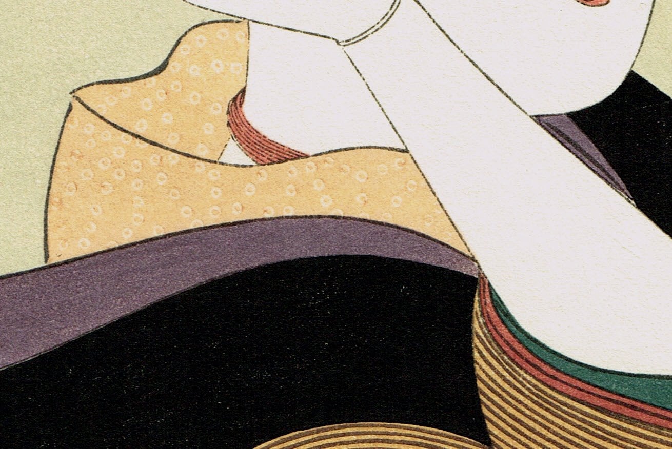 Japanese Ukiyo-e Woodblock print, Utamaro, "Tatsumi Roko"