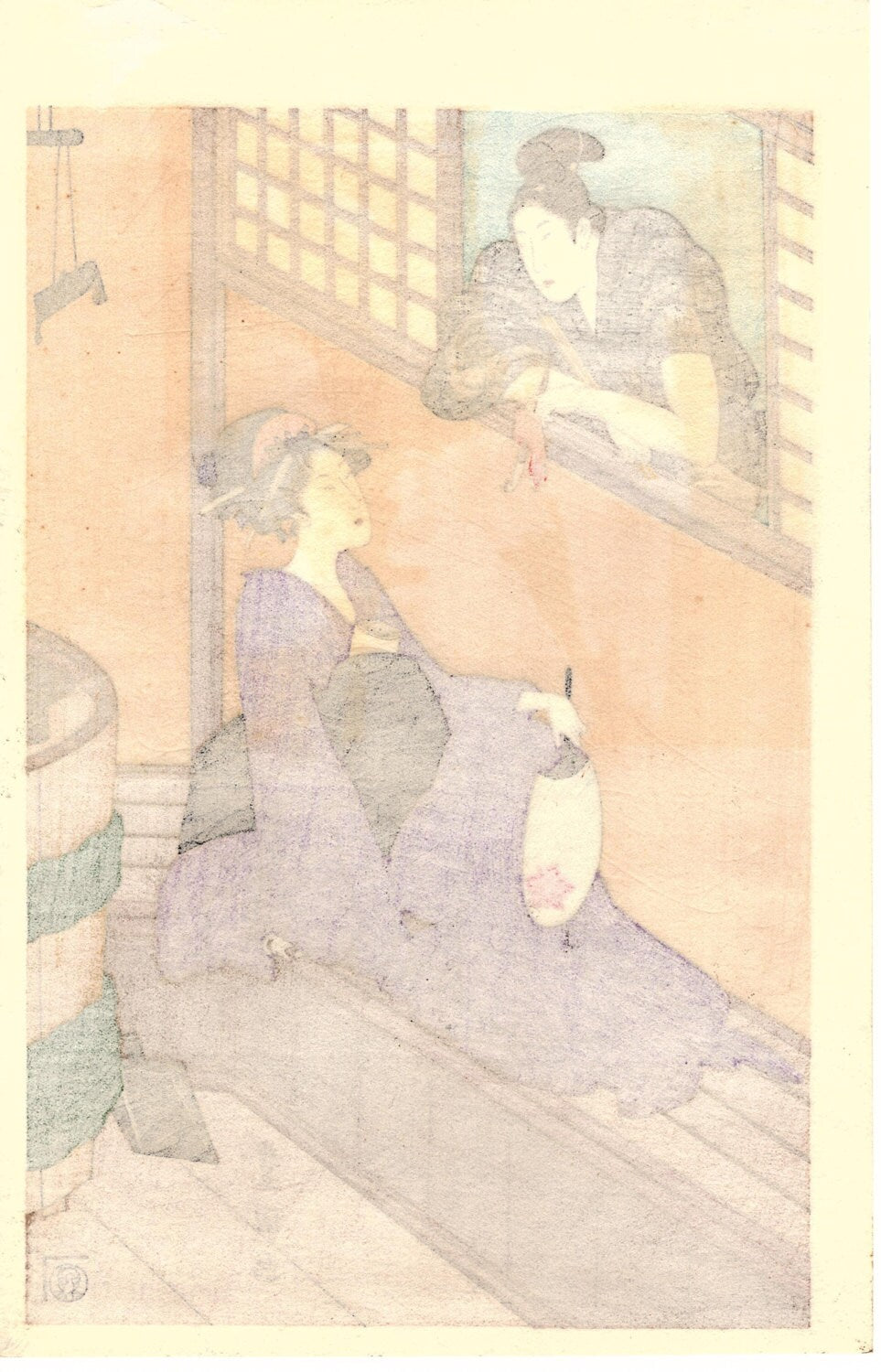 Japanese Ukiyoe, Woodblock print, Toyokuni, "The Bath" 1