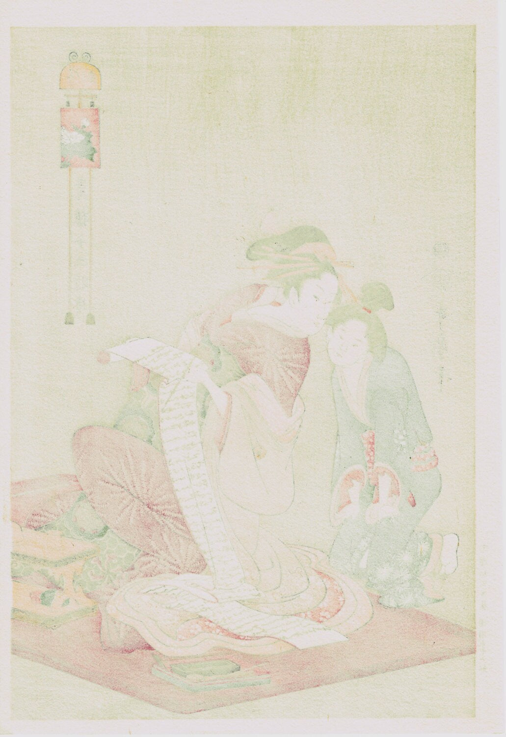 Japanese Ukiyo-e Woodblock print, Utamaro, "The Hour of the Dog"