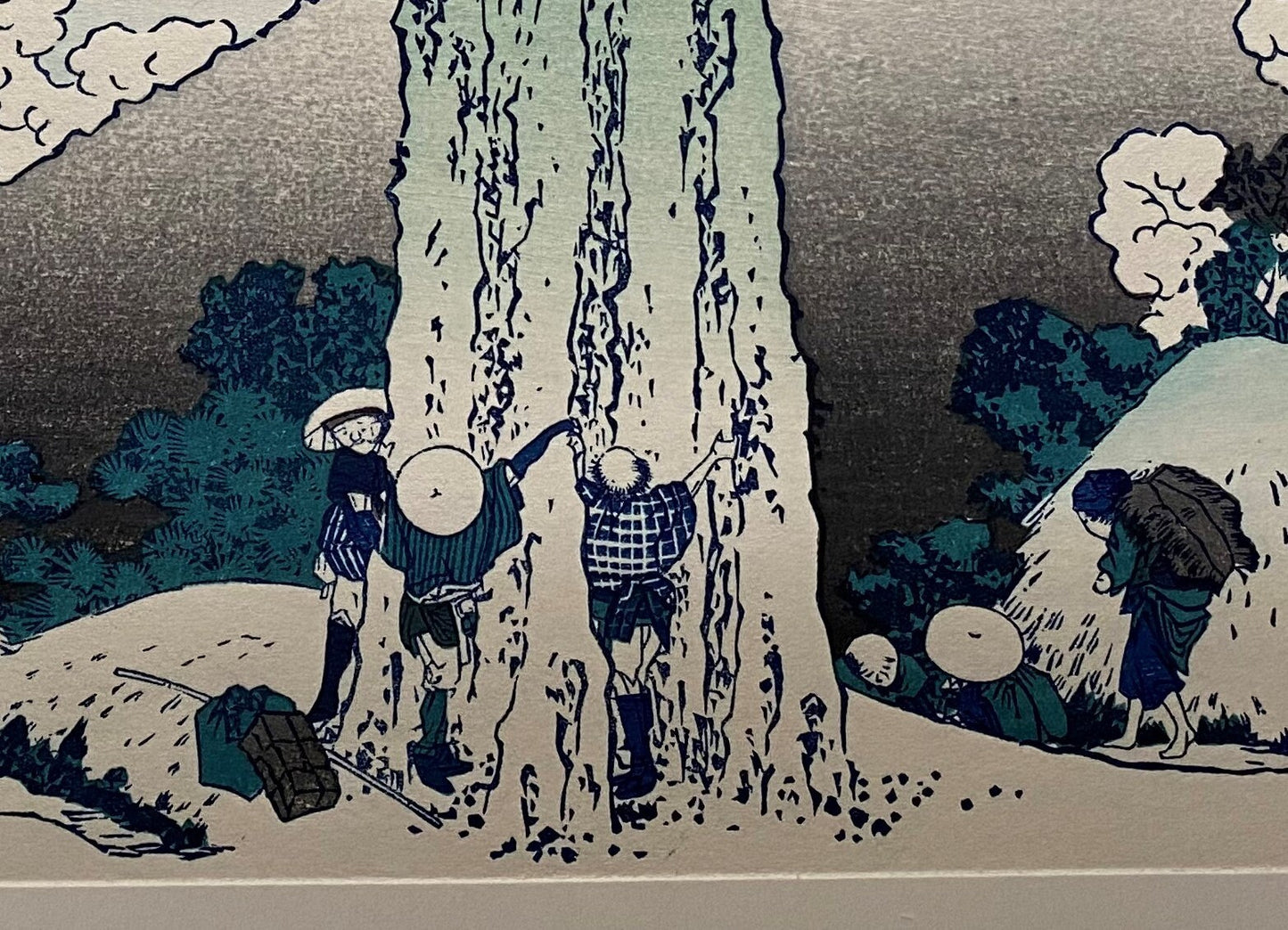 Japanese Ukiyo-e Woodblock print, Hokusai, "View from Mishima Pass in Kai Province"