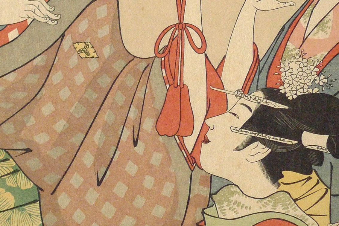 Japanese Ukiyoe, Woodblock print, antique, Eisho, "Kisegawa of Matsuba-ya"