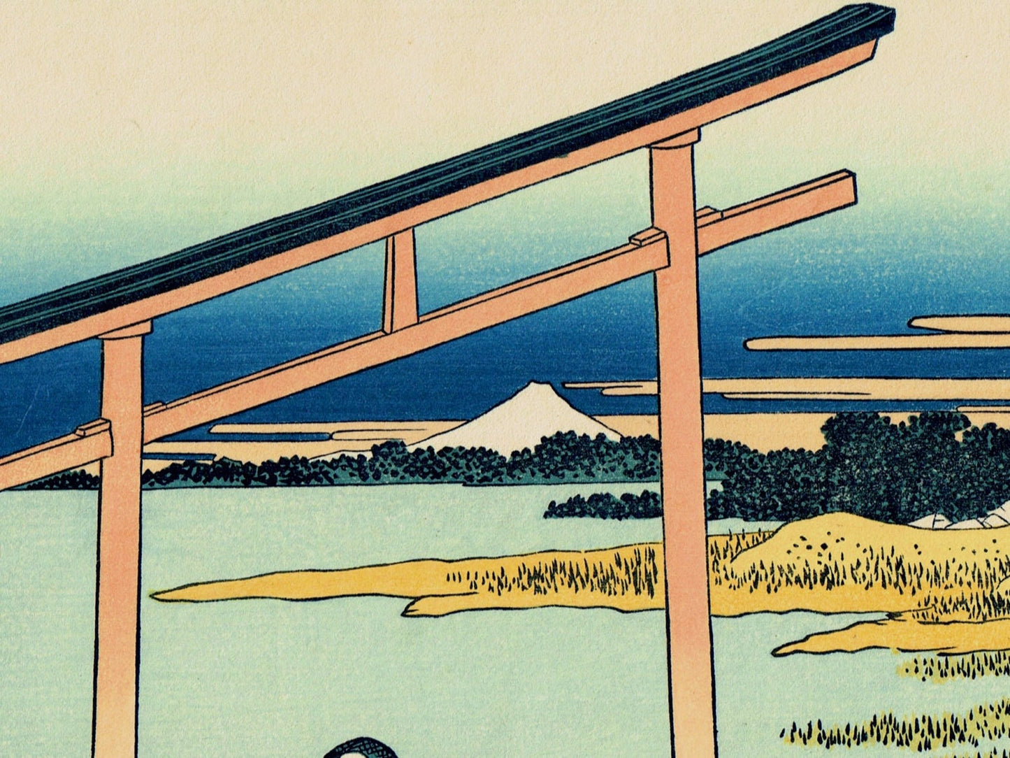 Japanese Ukiyo-e Woodblock print, Hokusai, "Bay of Noboto, from the series Thirty-six Views of Mount Fuji"