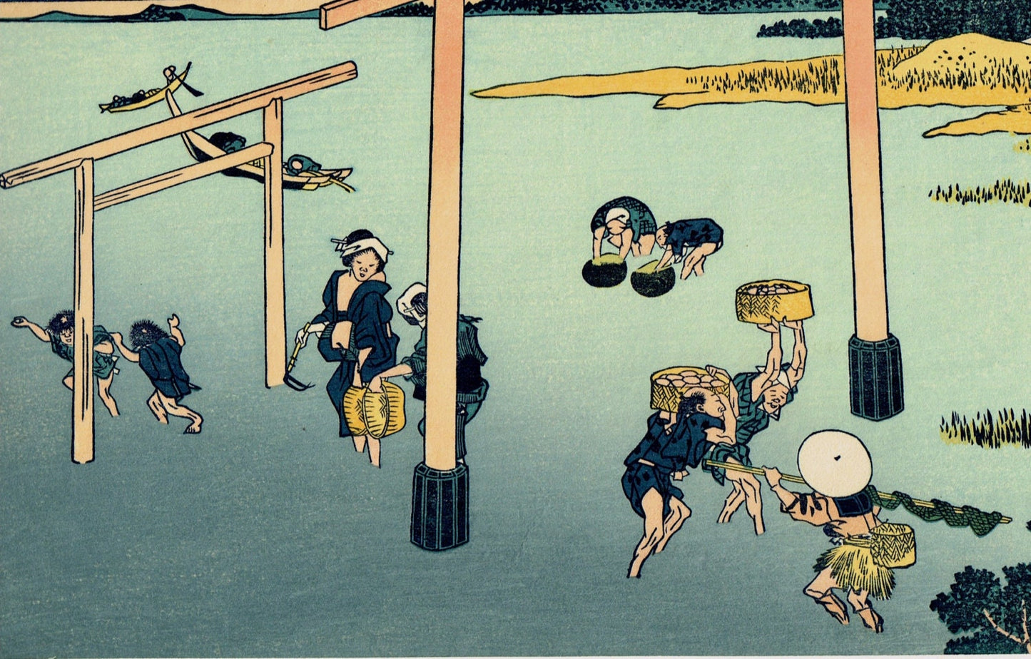 Japanese Ukiyo-e Woodblock print, Hokusai, "Bay of Noboto, from the series Thirty-six Views of Mount Fuji"