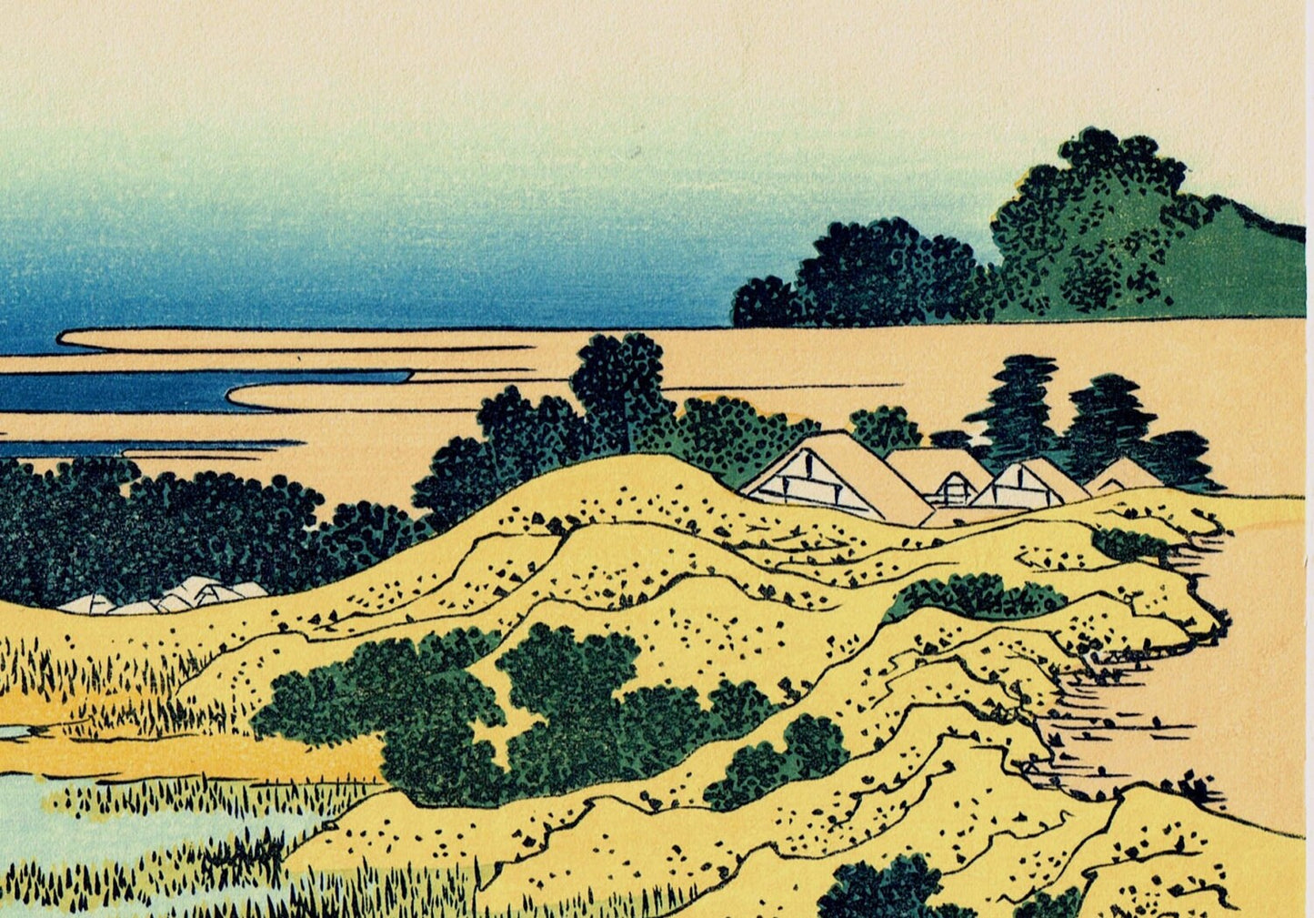 Japanese Ukiyo-e Woodblock print, Hokusai, "Bay of Noboto, from the series Thirty-six Views of Mount Fuji"