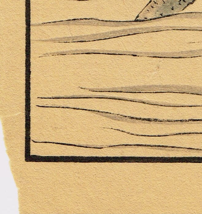 Japanese woodblock print, , Imao Keinen, "Manchurian Wild Rice, Little grebe"