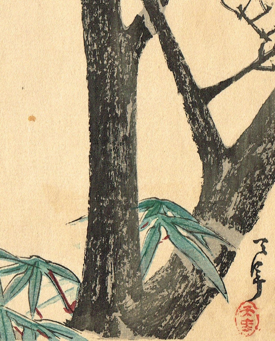 1913, Japanese Woodblock print, antique, Kaigai Tennen, "Swallow"