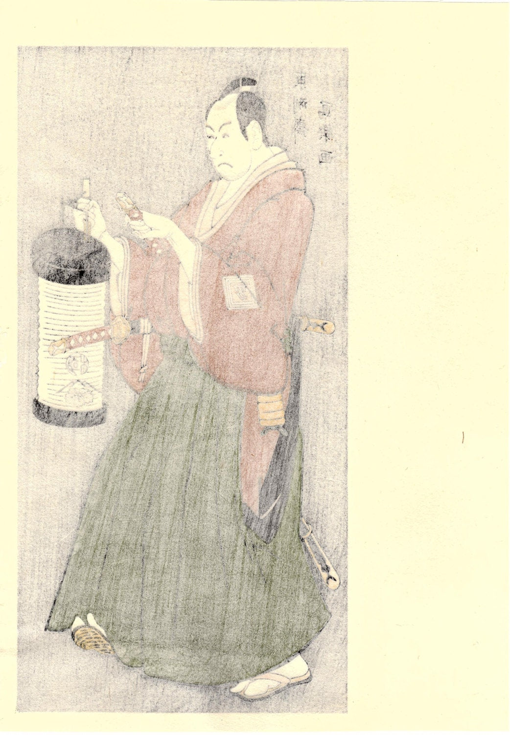 Japanese Ukiyo-e Woodblock print, Sharaku, "The Actor Ichikawa Omezo I as Tomita Hyotaro"