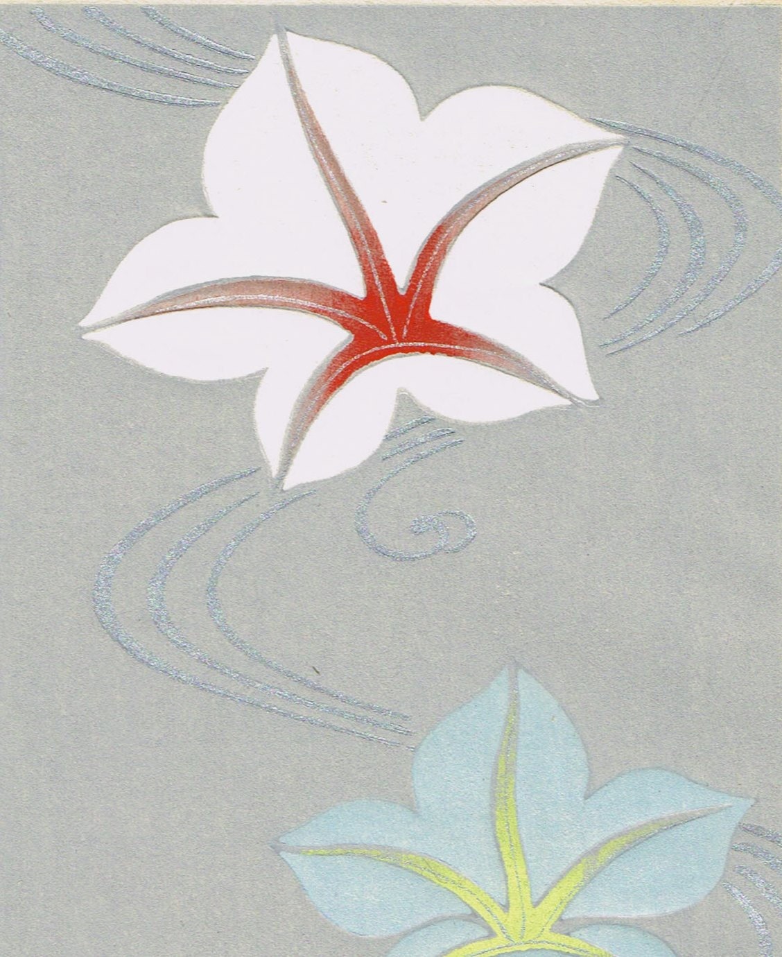 Japanese antique woodblock print, Design, Matsumura Suiho, Kimono design. 6