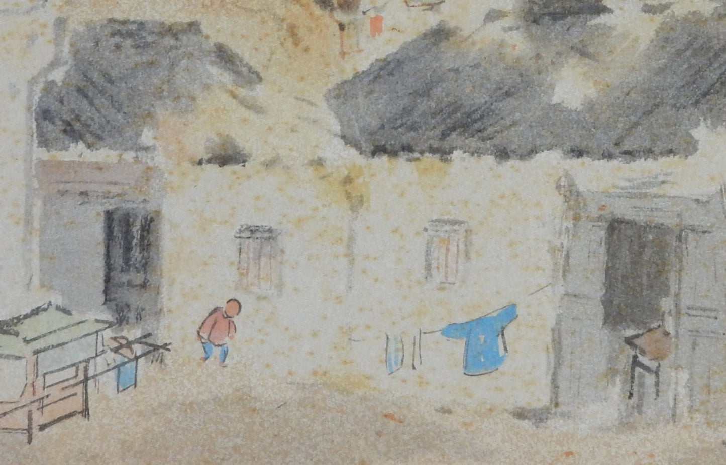 1936, Japanese antique print, Takeuchi Seihō, "Suzhou, Temple towers"