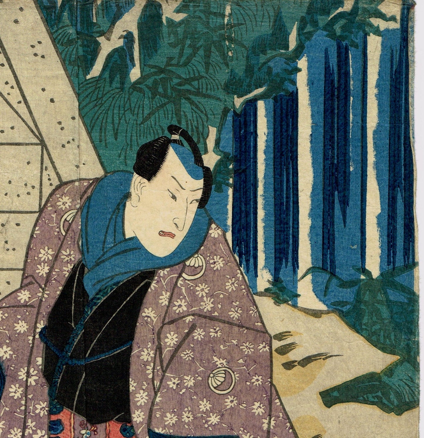 Original Ukiyo-e Woodblock print, original, Utagawa Kunisada, Kabuki actor, Edo-period