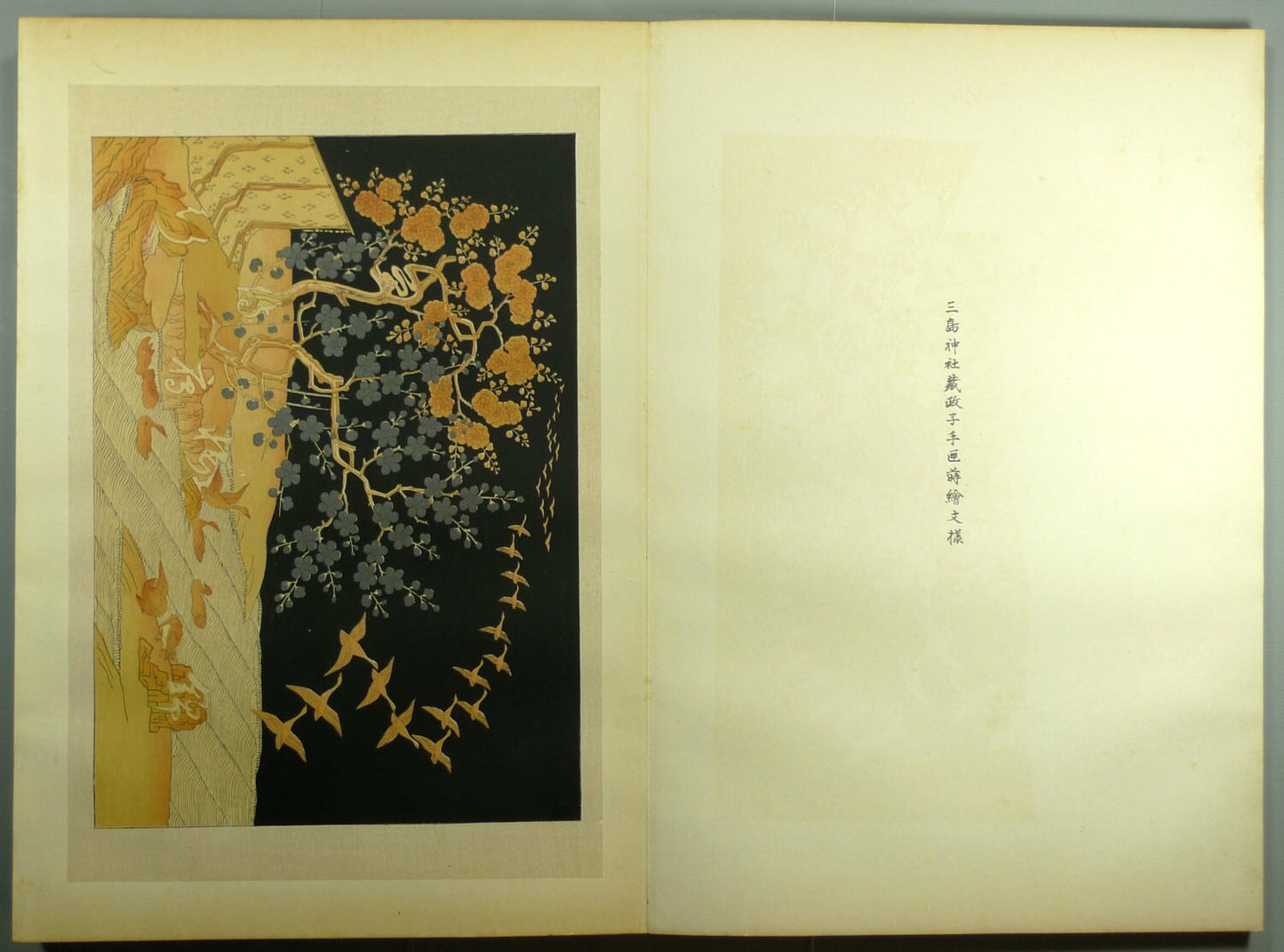 1915, Japanese woodcut print book, Kawanabe Masao, "Nihon Soushoku Taikan"