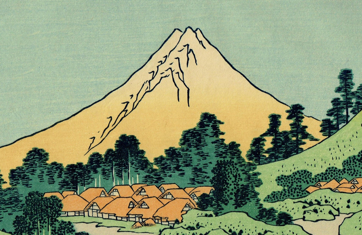 Japanese Ukiyo-e Woodblock print, Hokusai, "Mount Fuji reflects in Lake Kawaguchi from the series Thirty-six Views of Mount Fuji"