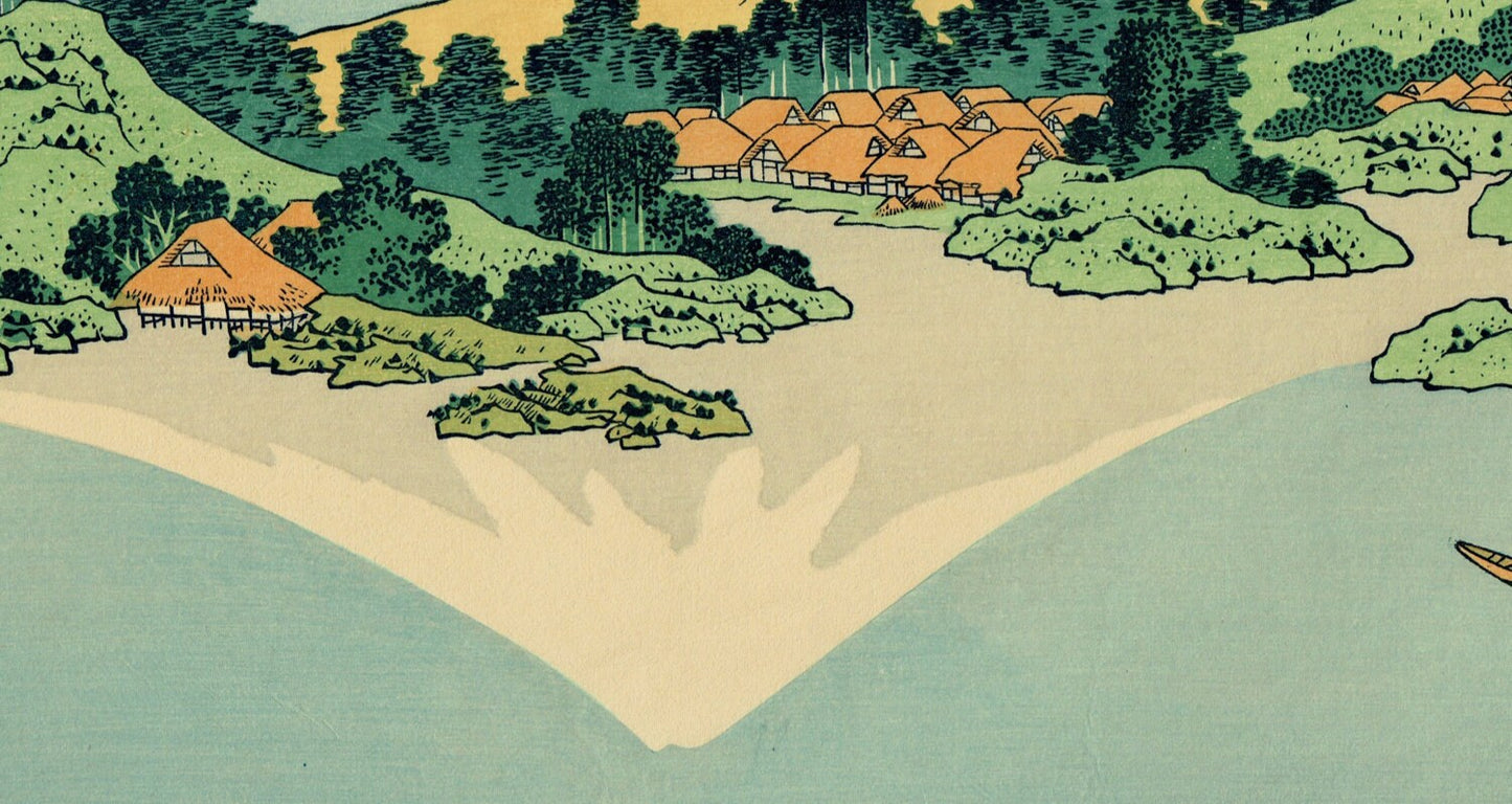 Japanese Ukiyo-e Woodblock print, Hokusai, "Mount Fuji reflects in Lake Kawaguchi from the series Thirty-six Views of Mount Fuji"