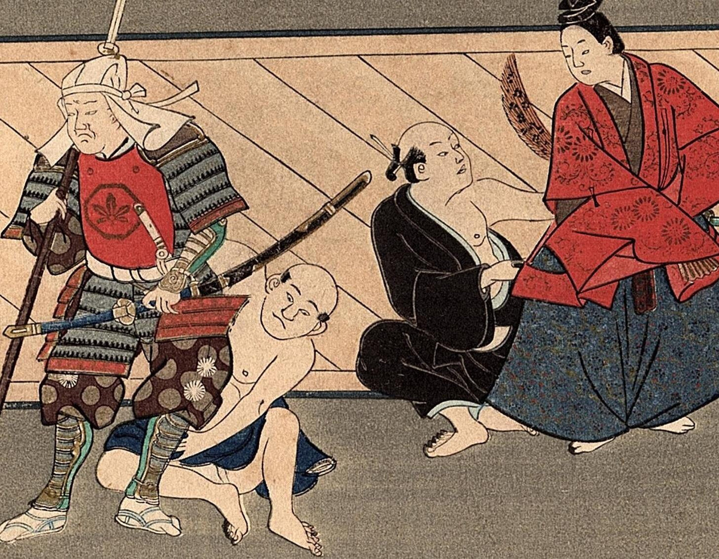 1923, Japanese vintage Woodblock print, Hishikawa Moronobu "Kabuki"