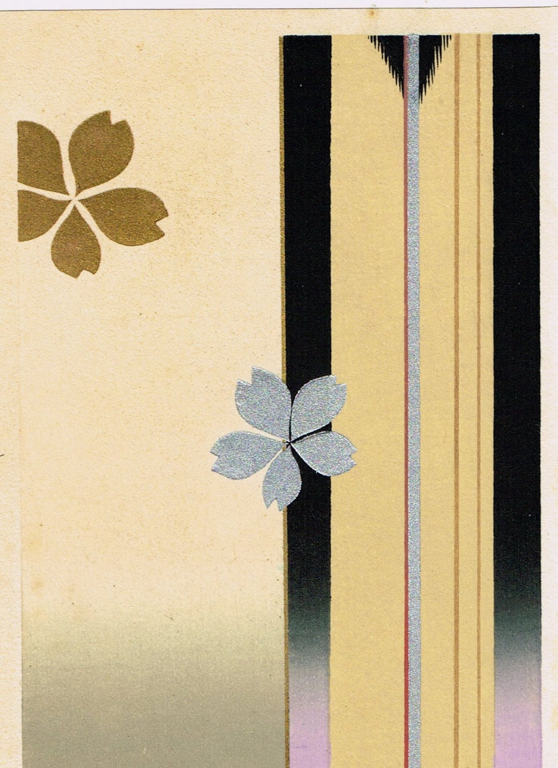 Japanese antique woodblock print, Design, Matsumura Suiho, Kimono design. 7