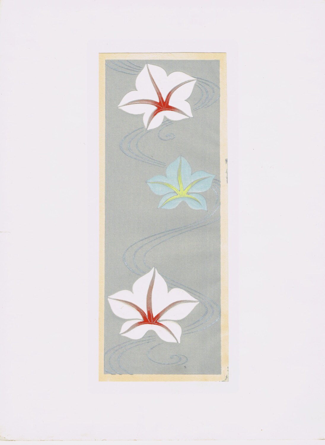 Japanese antique woodblock print, Design, Matsumura Suiho, Kimono design. 6