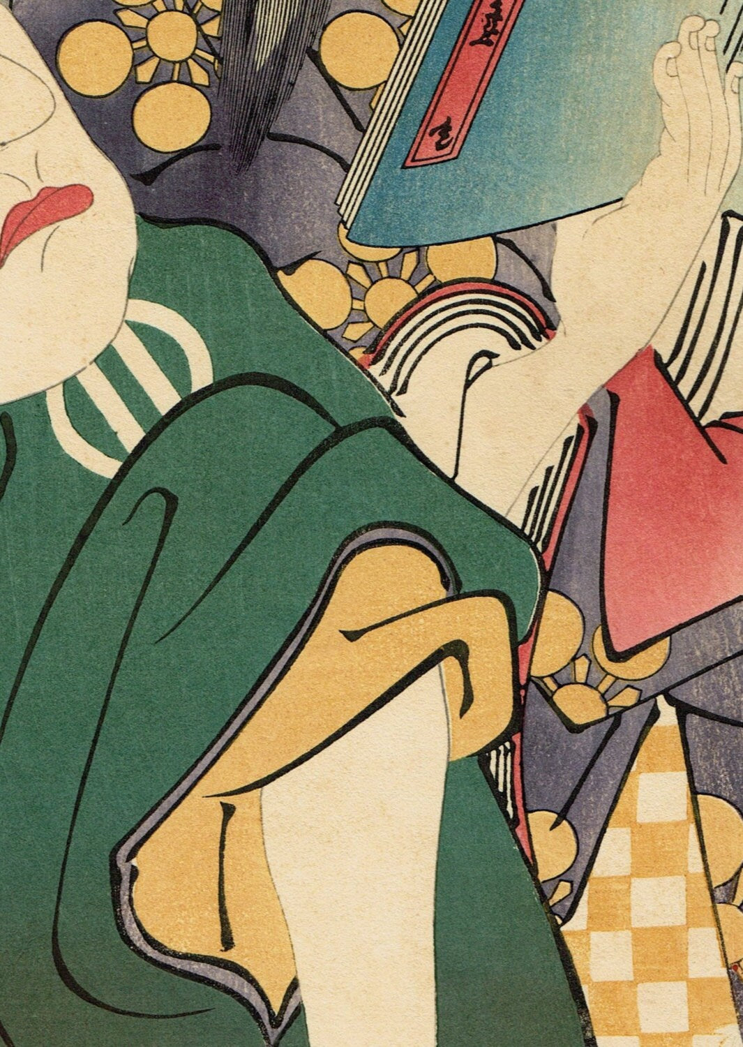 Japanese Ukiyoe, Woodblock print,  Toyokuni, "Kataoka Nizaemon VII and Bandö Hikosaburö III"