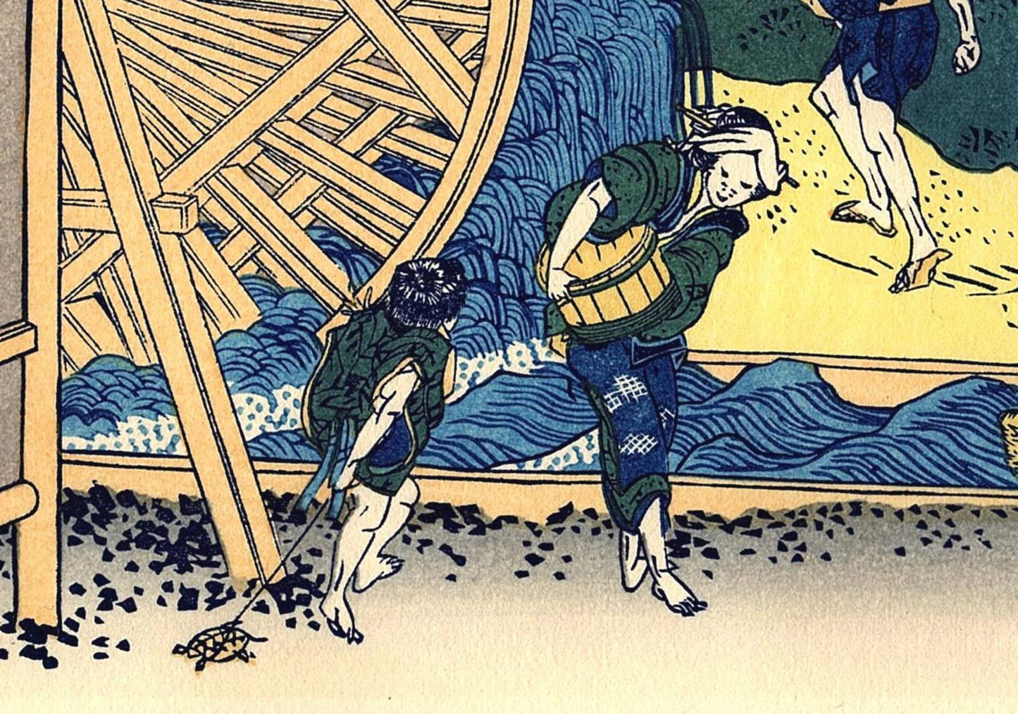 Japanese Ukiyo-e Woodblock print, Hokusai, "Watermill at Onden, Thirty-six Views of Mount Fuji"