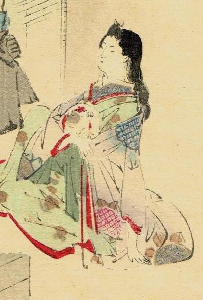 Japanese woodblock print, 1891, Japanese antique woodblock print, Kikuchi Yosai, "Oishi Yoshio"