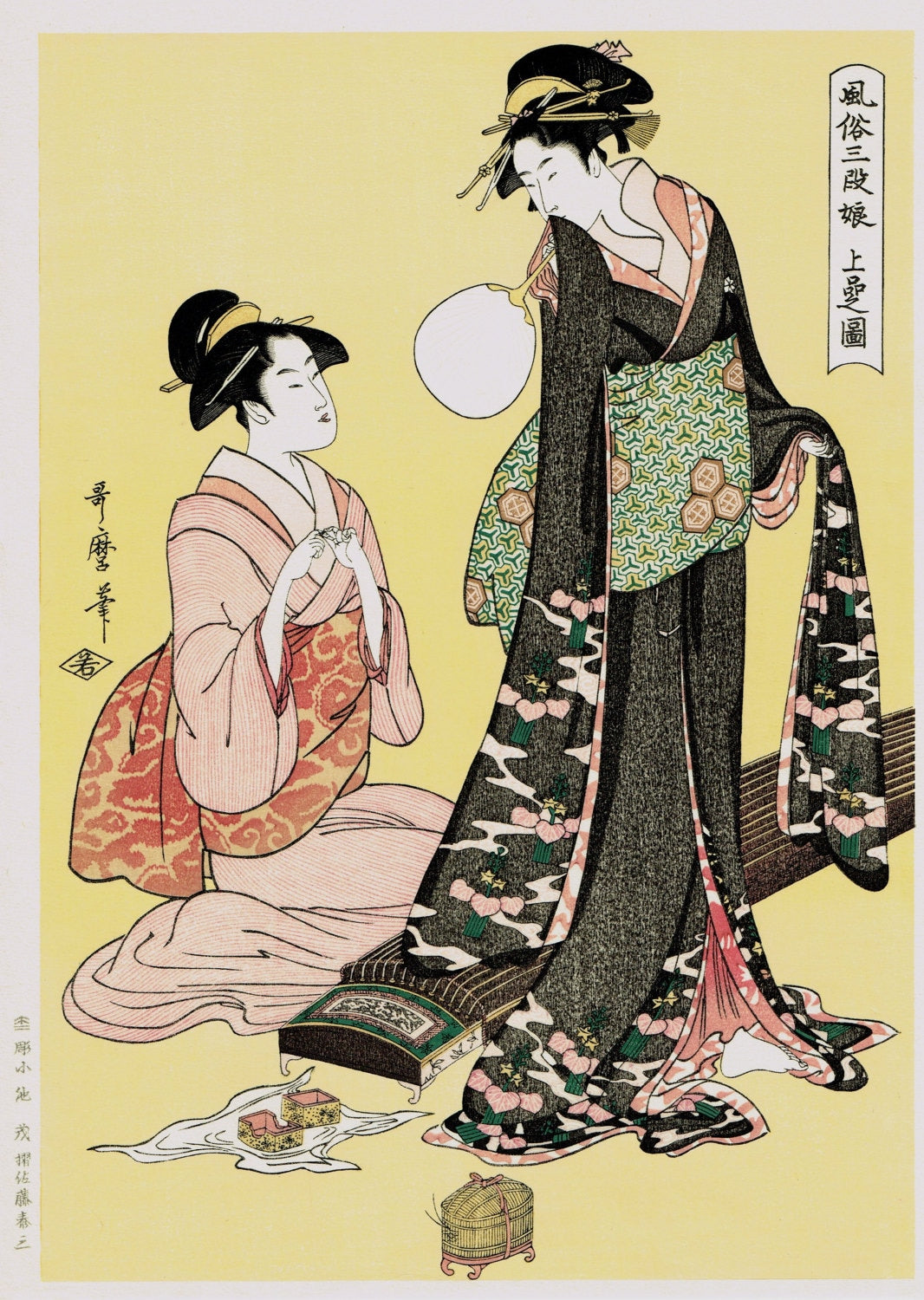 Japanese Ukiyo-e Woodblock print, Utamaro, 