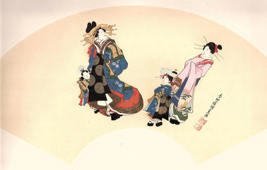 Japanese antique Ukiyoe, woodcut print, 1906, Japanese antique woodblock print, Utagawa Kunisada, from Ukiyoe-ha-gashu.